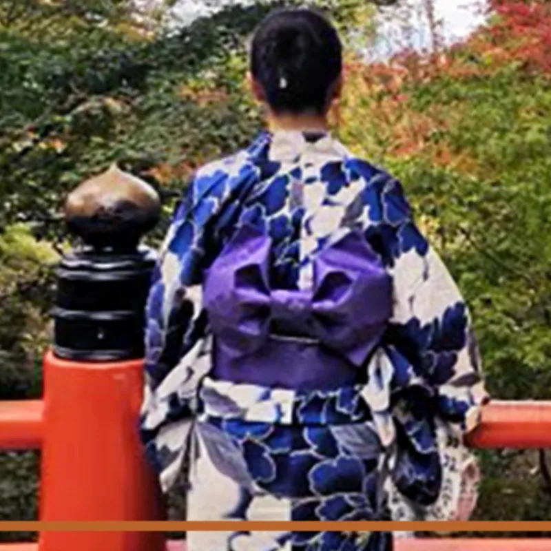 Japanese Kimono Bathrobe Women's Traditional Style Travel Photo