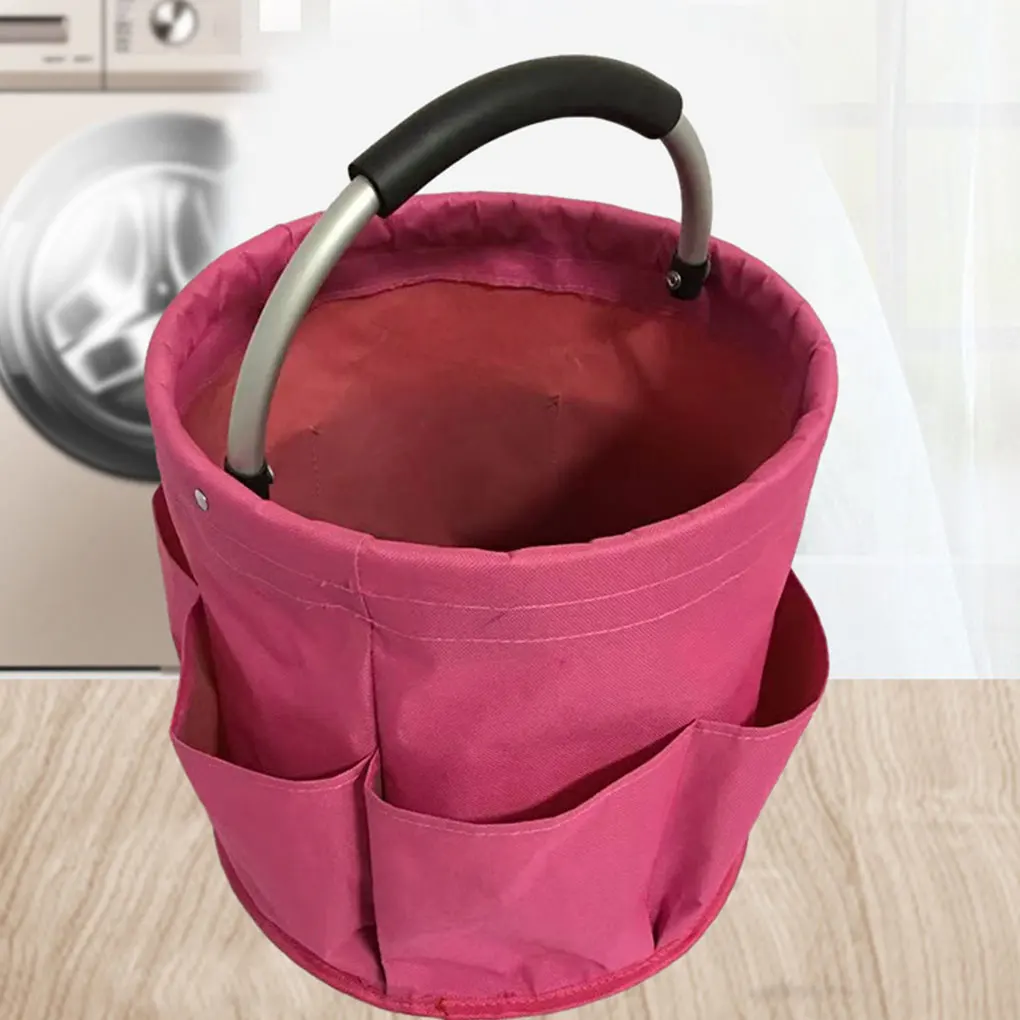 Foldable Picnic Basket For Outdoor Adventures And Travel Durable And Comfortable Handle Organizer pink