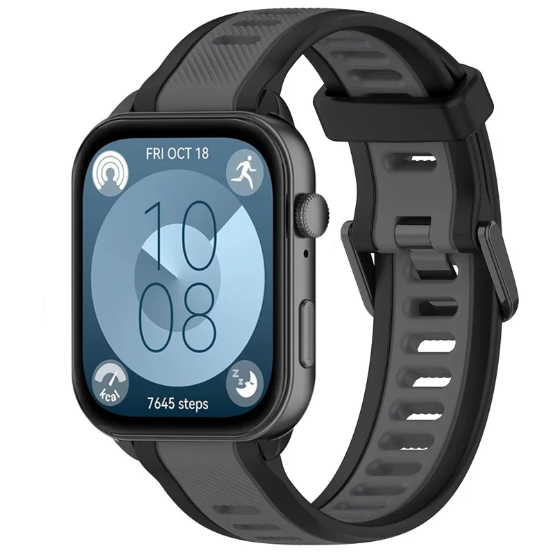 ソフトシリコンストラップ Huawei 社ウォッチフィット 4/4 プロ/3 二色テクスチャ通気性ブレスレット Huawei 社ウォッチフィット 3 ベルトアクセサリー