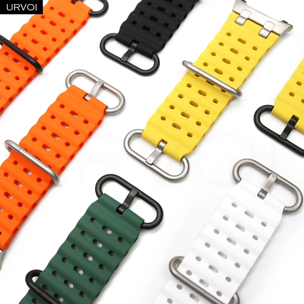 URVOI Quality Silicone Band For Samsung Galaxy Watch 9 8 40 44mm 8 Classic 46mm Ocean Strap Pin closure breathable wristband 썸네일 4