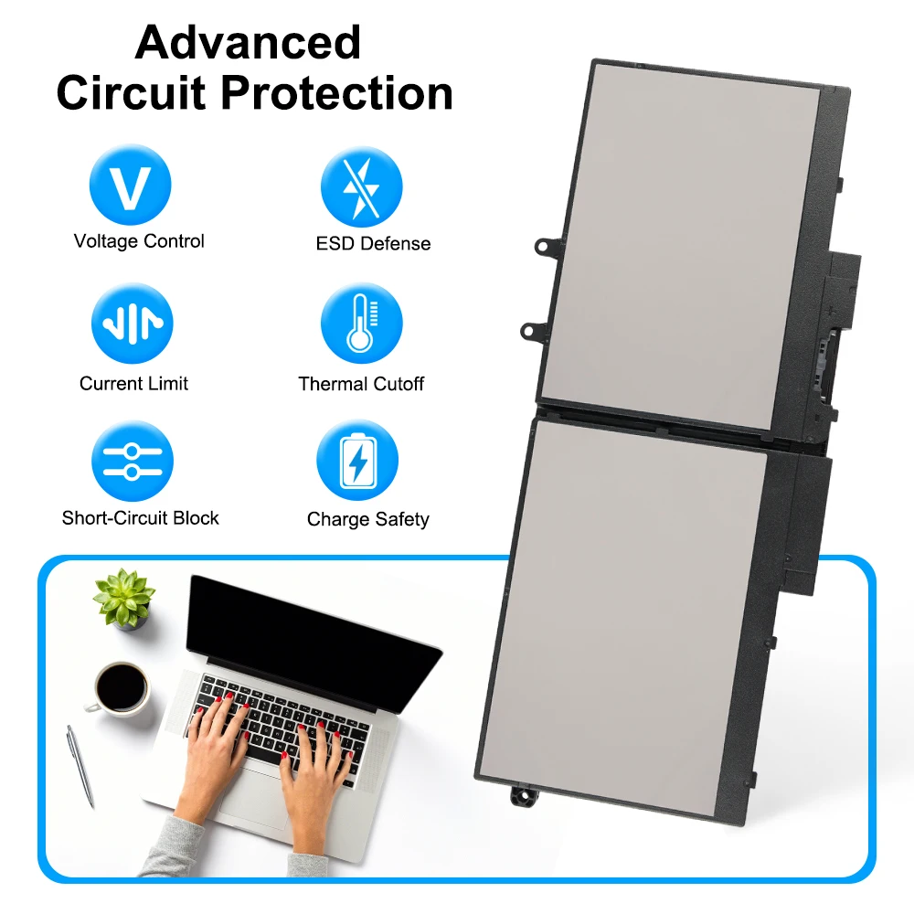 KingSener  68Wh 3HWPP Battery For Dell Inspiron 17 7706 2 in 1 Latitude 14 5401 5410 5411 15 5501 5510 5511 Precision 3541 3551