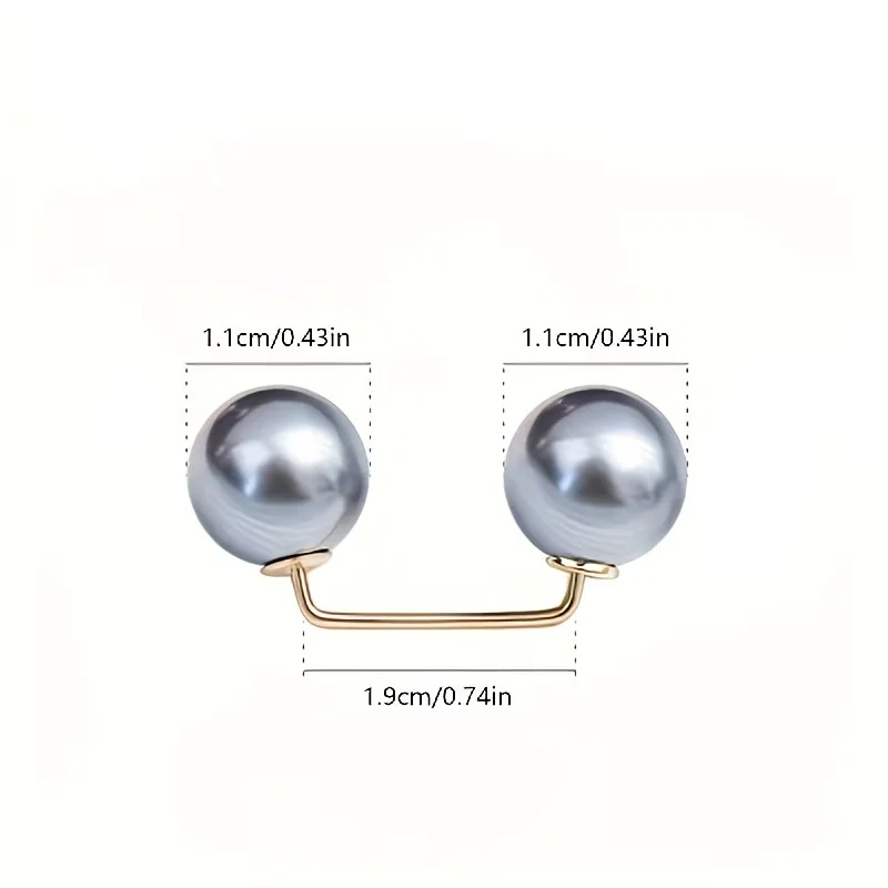 6 PCS Pearl Brooch Pins Set, Modesty Shoulder Strap & Neckline Clips to Prevent Exposure, Easy Application, Multi-Functional