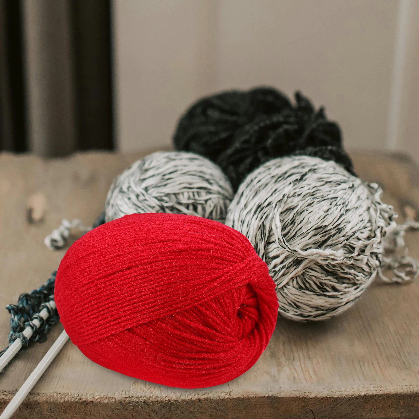 Mantas de hilo de lana, hilo marrón para ganchillo, Alpaca suave, rojo, negro, manualidades