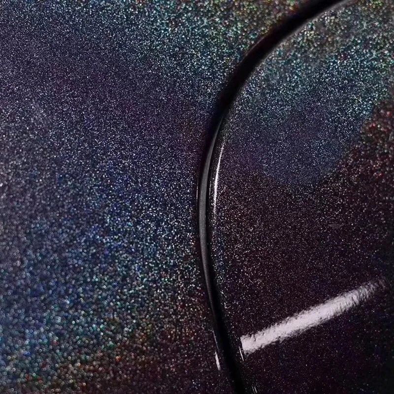 

1.52*17meter PET Backing Black Gloss Iridescence Holographic Automobile Car Roof Vinyl Wrap Stickers