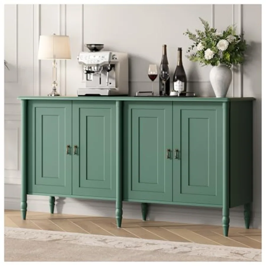 59 Sideboard Buffet Cabinet with Storage for Dining Room, engineered wood, walnut finish, spacious concealed storage and smooth
