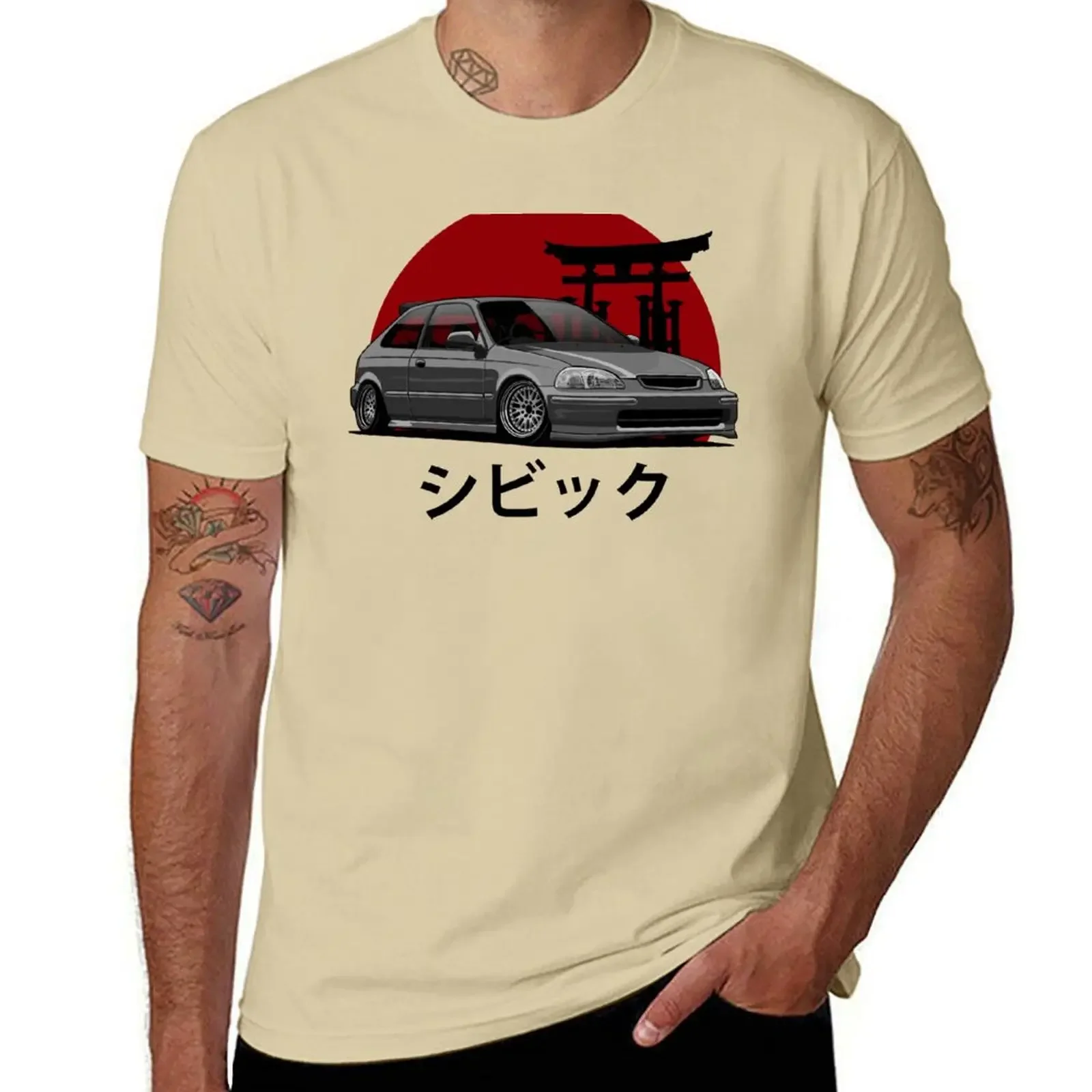 cute tops new edition vintage clothes mens t shirts Civic EK (black) Shirt vintage Summe clothes sweat men clothings streetwear