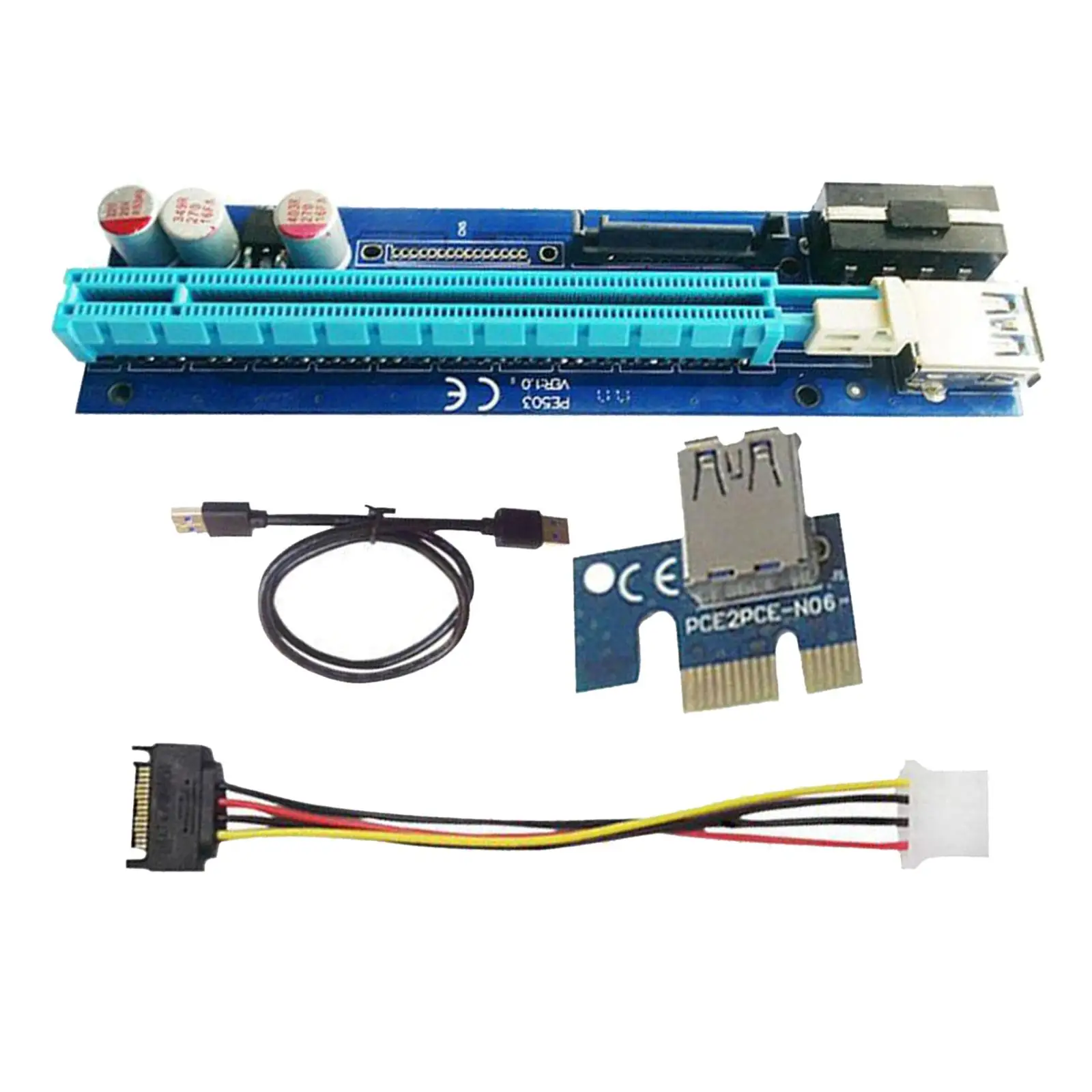 PE503 PCI-E GPU Riser Card 4PIN+ Адаптер питания для биткойн-майнера