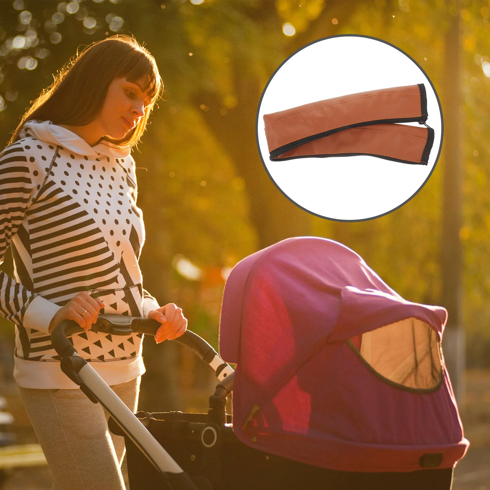 1pcs Baby Stroller Handle Cover Artificial Soft Foldable Grip Protector For Stroller Handlebar Covers Replacement