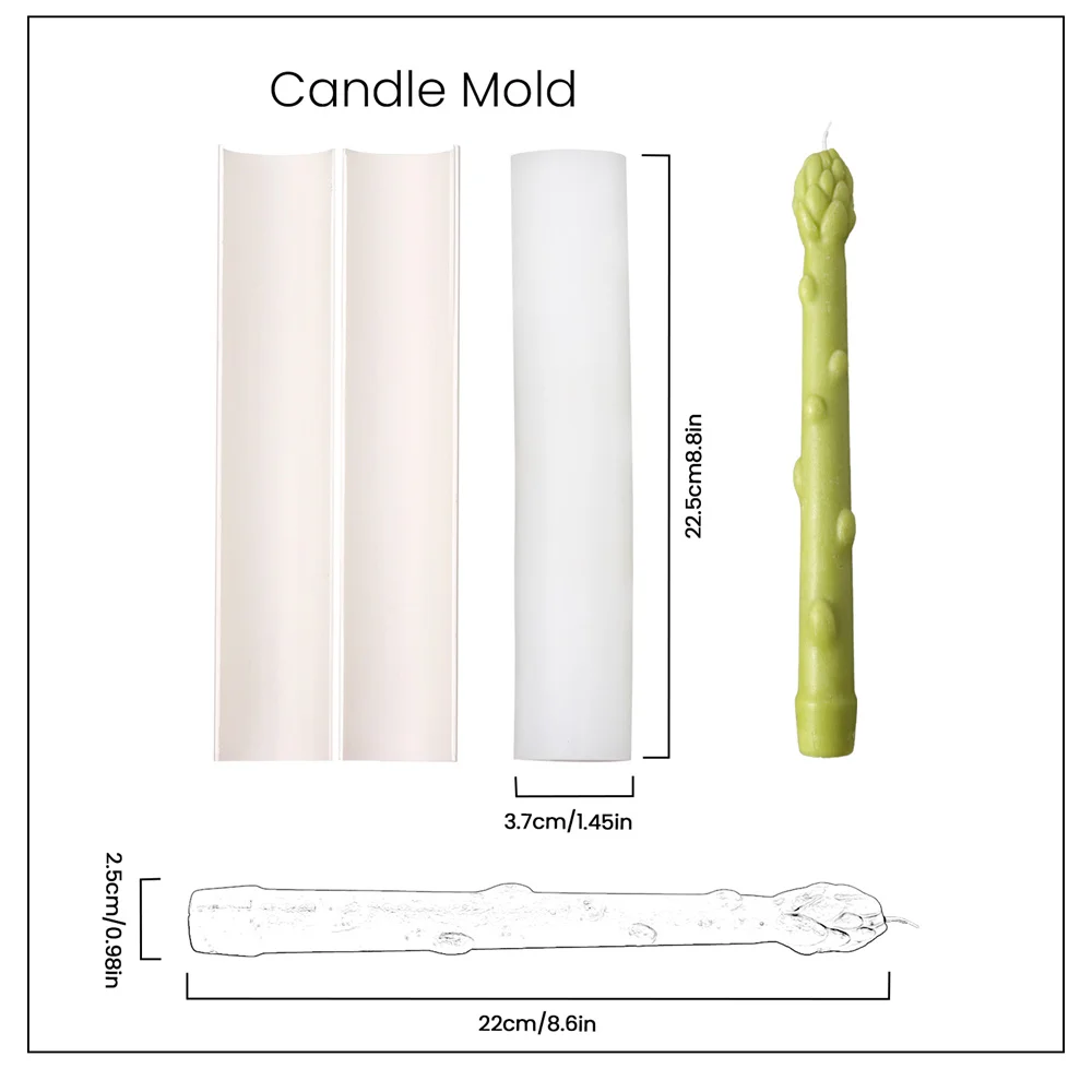 Asparagus Silicone Molds for Candles Handmade Aromatherapy Soy Wax Candle Mould DIY Candle Making Supplies