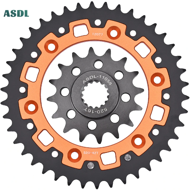 520 42T 16T Motorcycle Steel Aluminum Composite Front Rear Sprocket Kits Parts For KT/M 701 400 Duk/e 625 LC4 690 SMC 690 SMC R