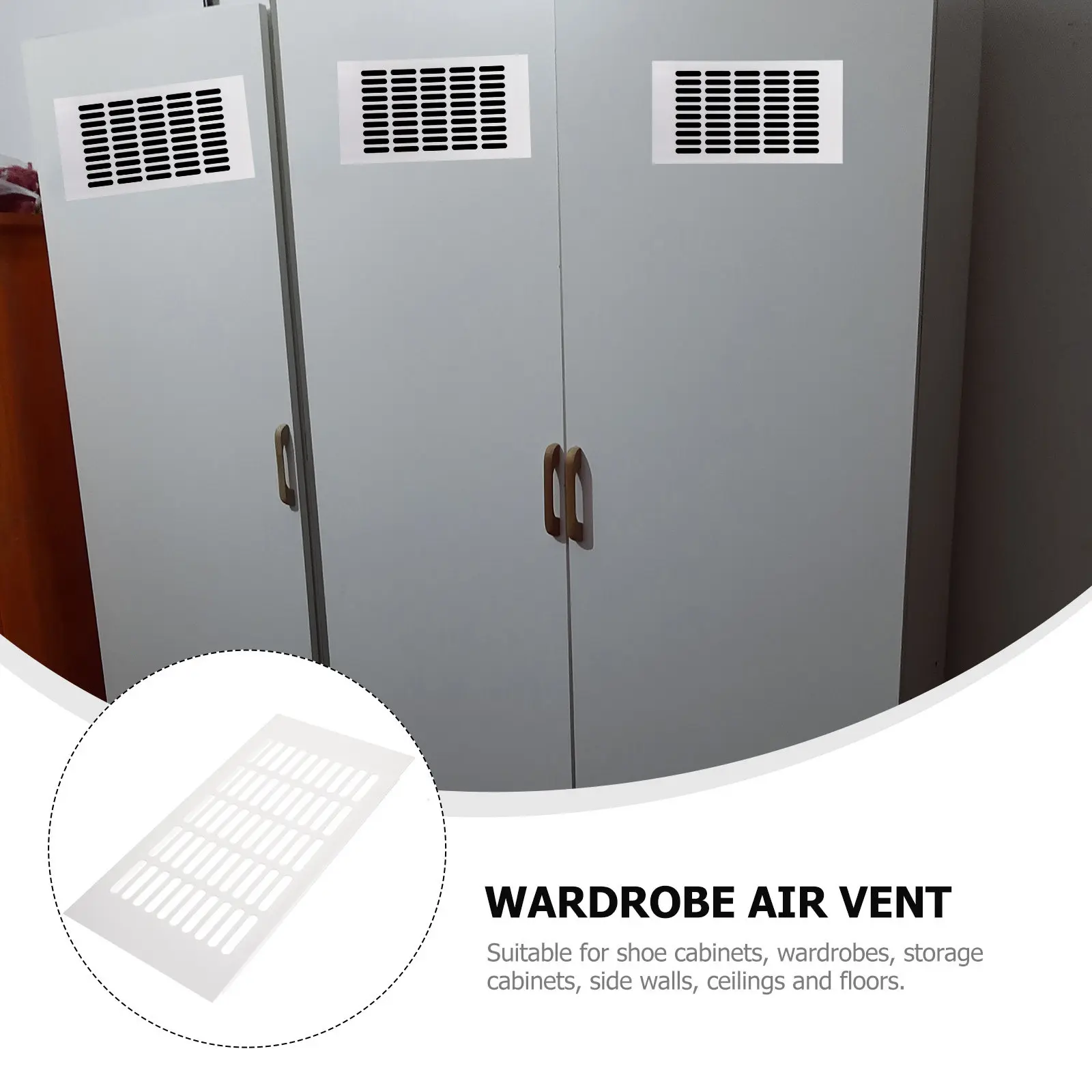 Aluminum Alloy Rectangular Vent Cover Breathable Mesh Grille for Cabinets Wardrobes Shoe Storage Floor Toe Vents