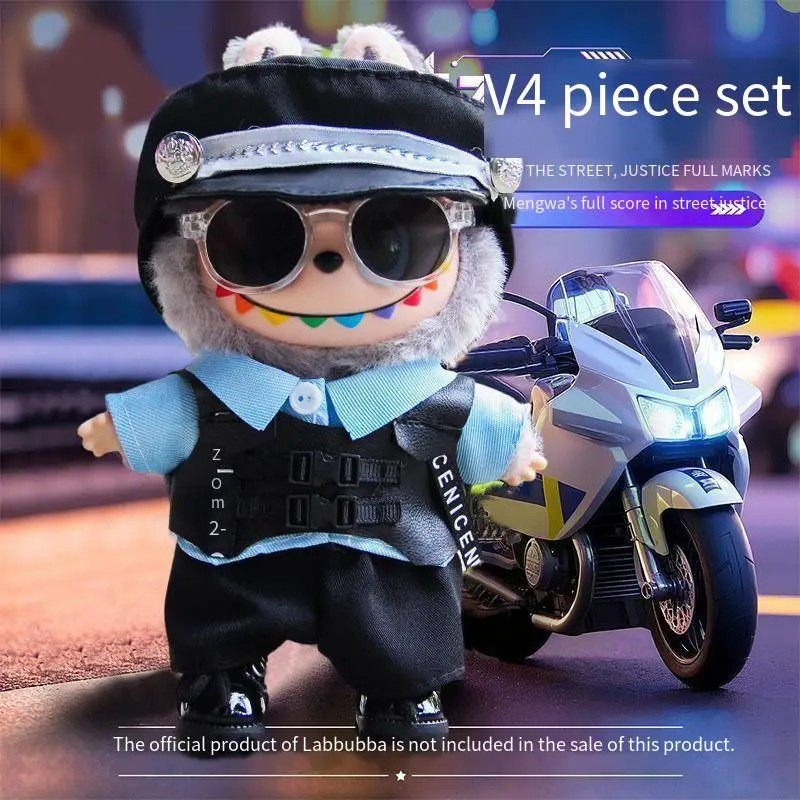 

Cool Explosions 17cm Pull Bubu Baby Clothes Uniform Suit 123rd Generation Clothes Tide Play Vinyl Plush Doll Outfit Doll Clothes