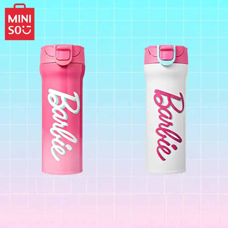 MINISO Barbie Sunlight Shining Series 304 Stainless Steel Insulated Cup Large Capacity Pink Water Cup Girl Birthday Gift 420ML