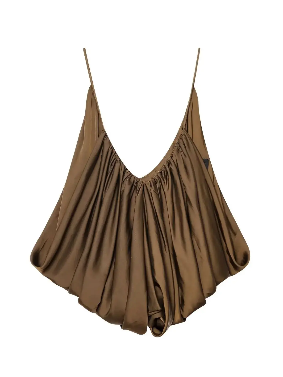 قطع علوية نسائية صيفية جديدة مثيرة موديل 2025 بحمالات عميقة على شكل حرف V للسيدات من الساتان الناعم بدون أكمام مع رسن متعدد الاستخدامات وحزام صدرية للشمس