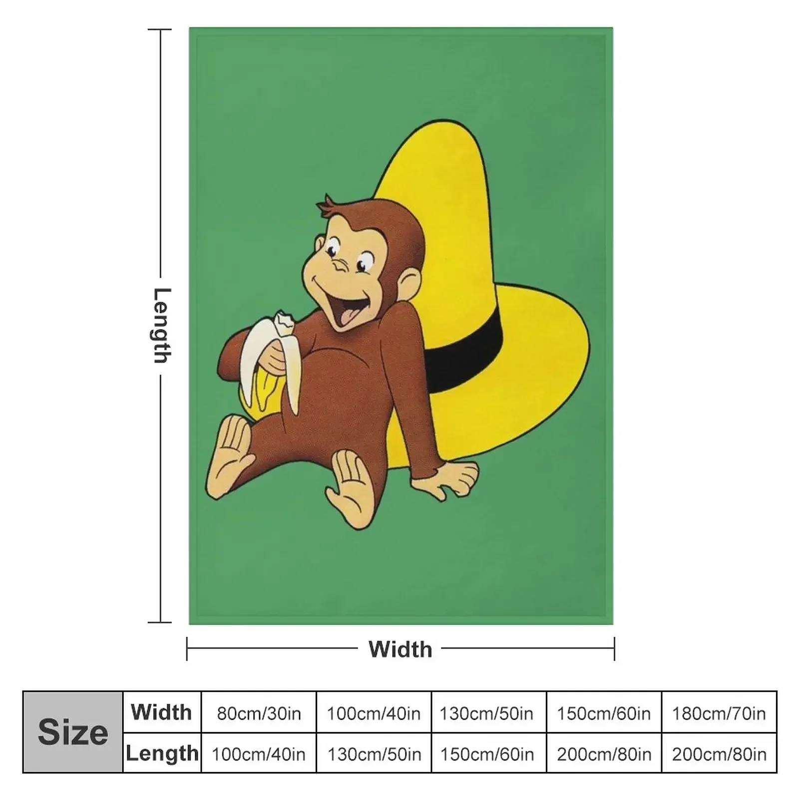 Curious George and the big yellow hat Throw Blanket Thermal Stuffeds Blankets