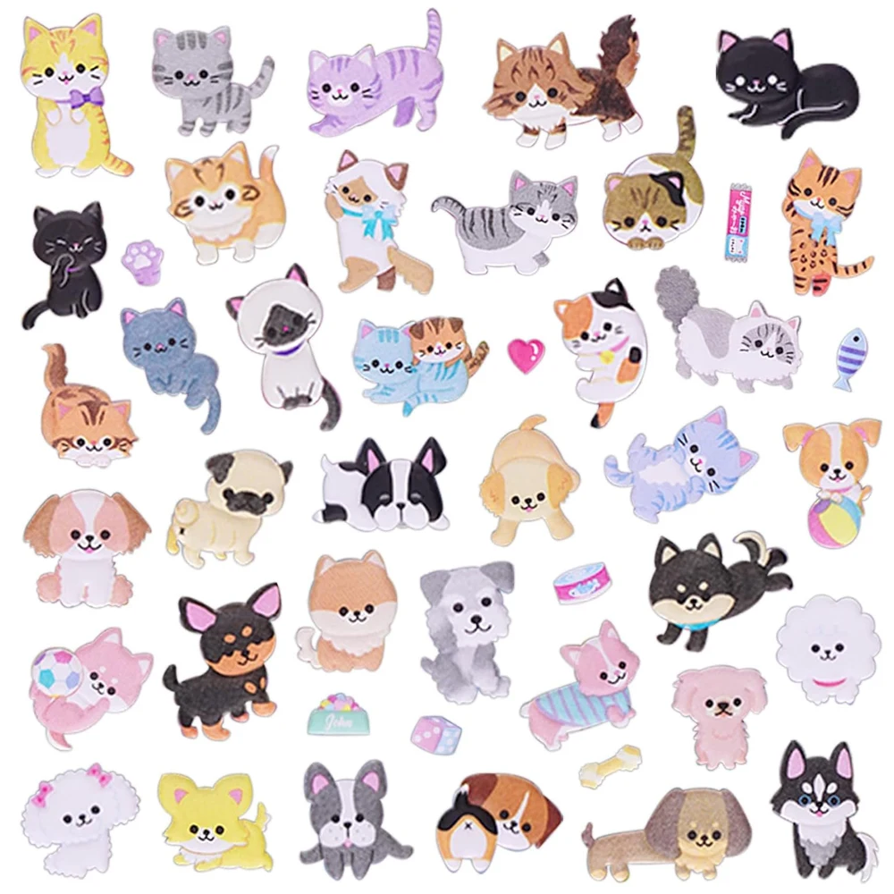 1 Sheet Cats and Dogs Puffy Sticker for Kids, Foam Kitten Puppy Decal for Boys Girls Birthday Gift, Party Supplies, Reward