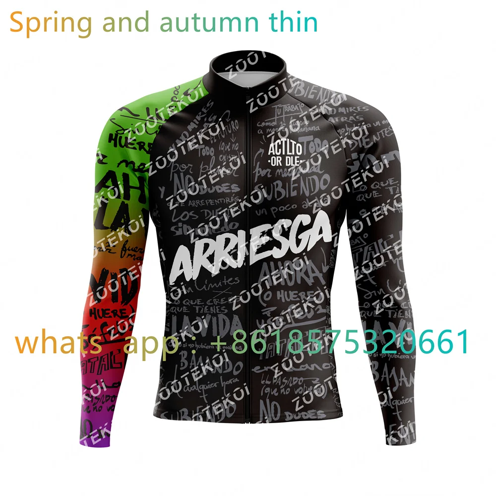 

Men's Cycling Jersey Spring Autumn Long Sleeve Breathable Biking Clothing Quick-Dry Road Bike Tops with Pockets Ropa Ciclismo