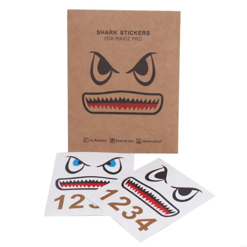 

T3LB Skin Stickers for 3M Stickers Shark Face Decals Smarthpone Stickers for