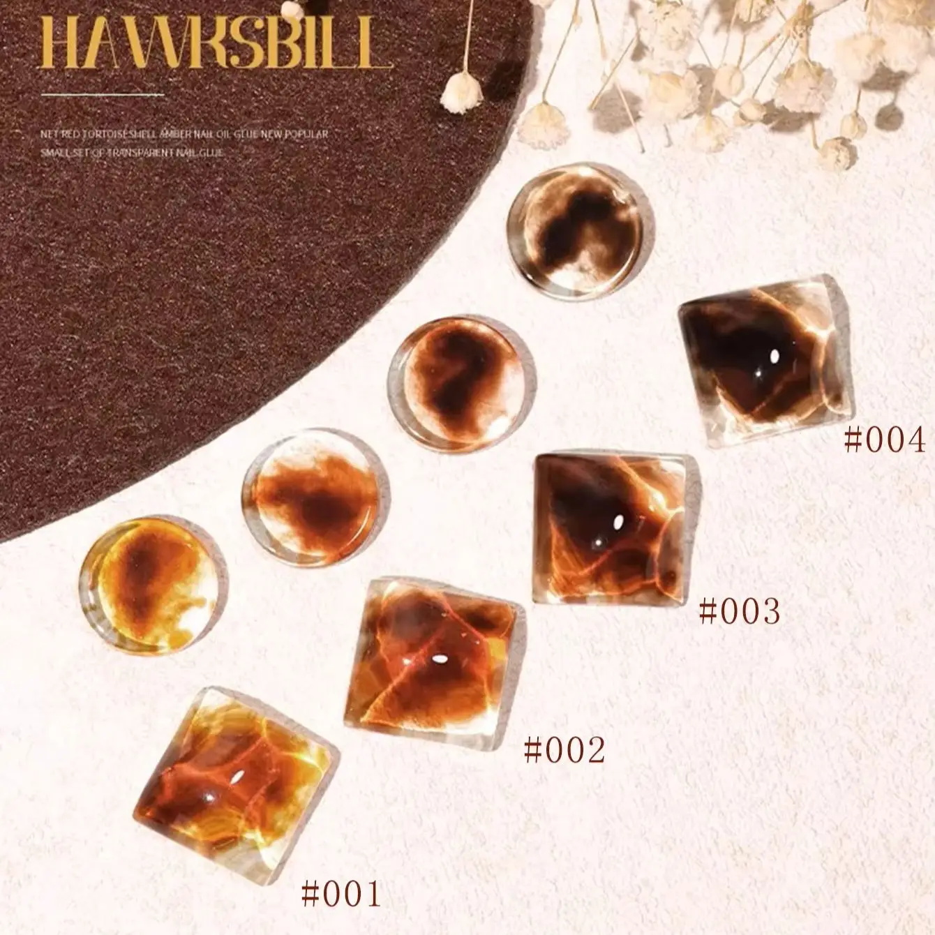TC 4 Stücke Herbst Beliebte Maillard Schildpatt Bernstein Gel Nagellack Braun Halbtransparente Nägel Braun Bernstein Färben Gel NaIl art
