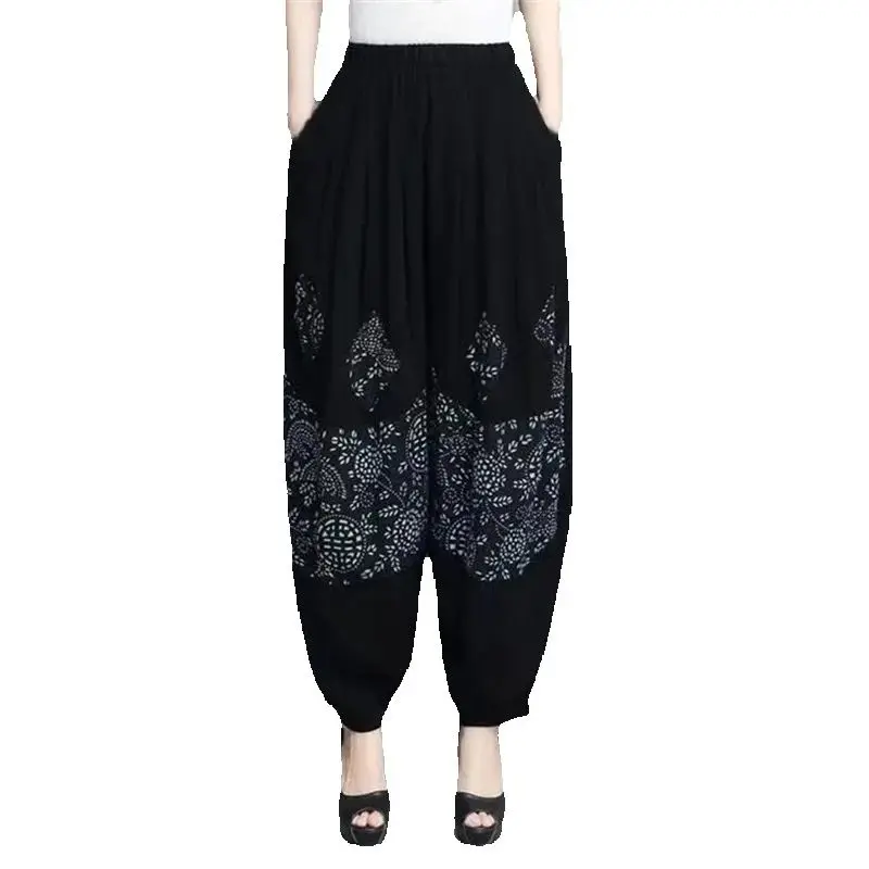 6XL 7XL 8XL Large Size Women Lantern Pants Spring Summer New Loose, High Waist Casual Ankle-Length Trousers Feminina Pantalons