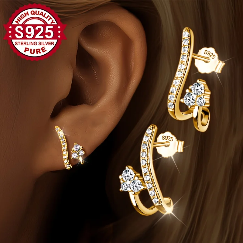 

925 silver vintage sweet and elegant earrings for women's fashion, suitable for gifting and daily wear