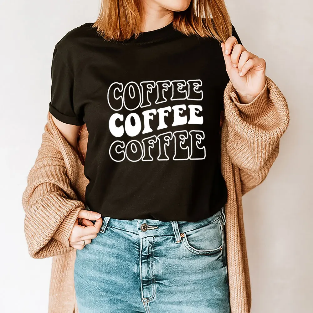 Coffee New Arrival 100%Cotton Women Tshirt Cool Grils Funny Summer Casual Short Sleeve Top Coffee Lover Shirt Country Life Tee