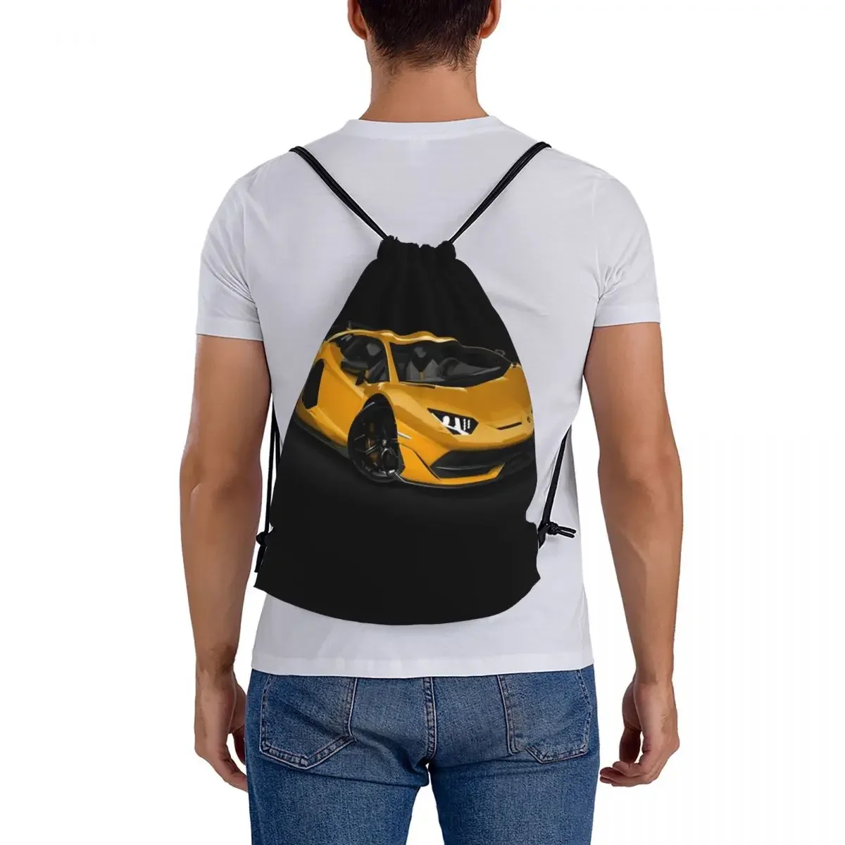 Sac à dos portable Lamborghini Aventador SVJ, sacs à cordon de proximité, sac de sport à poches groupées, sac à livres pour étudiants, hommes et femmes