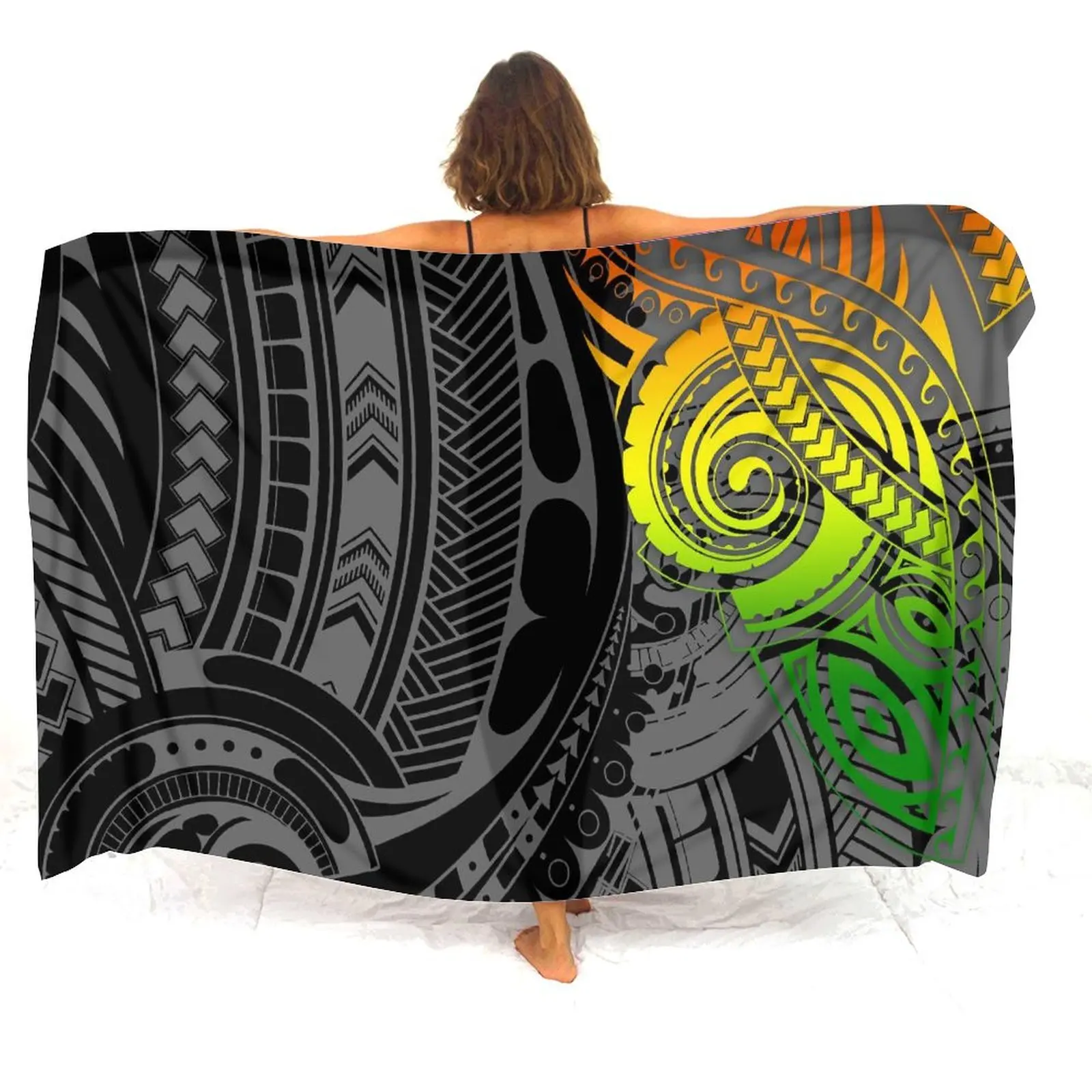 The Beach Sarong Dress Is An Elegant And Beautiful Sarong Shawl With Polynesian Style Prints And Customizable Patterns - Image 4