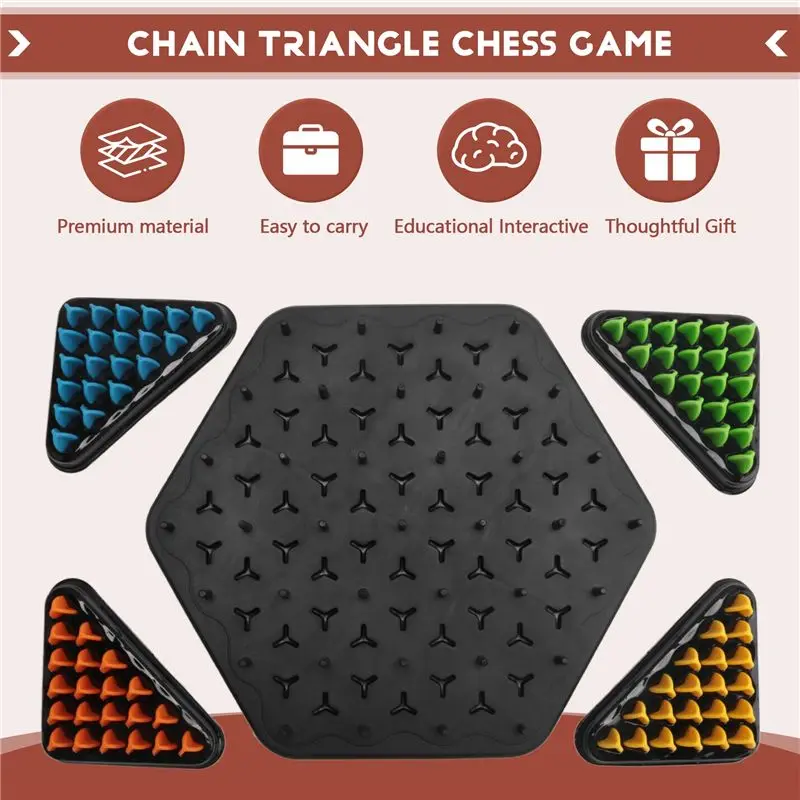 Puzzle di scacchi a catena geometrica Triangolo Gioco da tavolo per scacchi Famiglia Esercizio interattivo Pensiero Logica per bambini