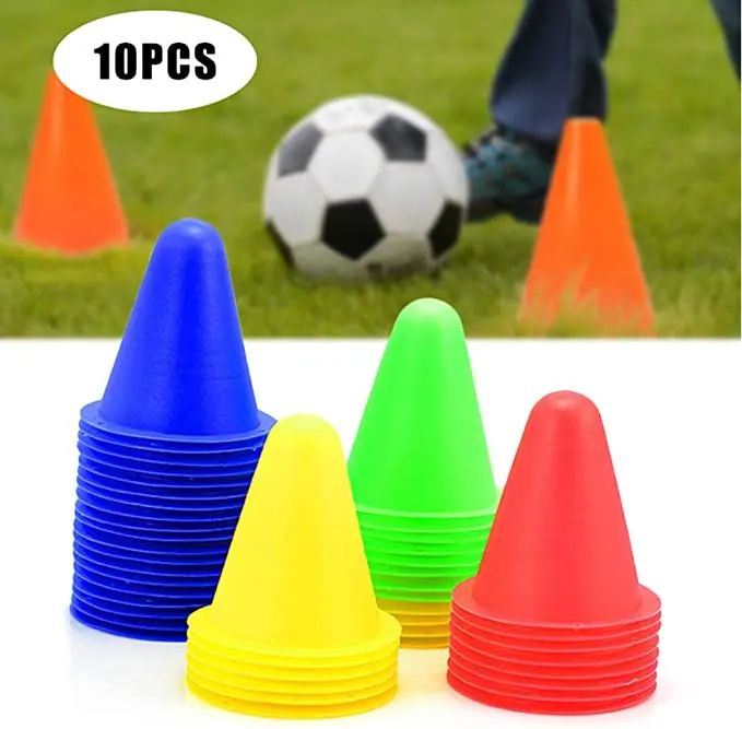 10 Piece Plastic Roller Skating Bar Flag Cone, Football Practice Obstacle Skating Marking Cone, Sports Training Equipment