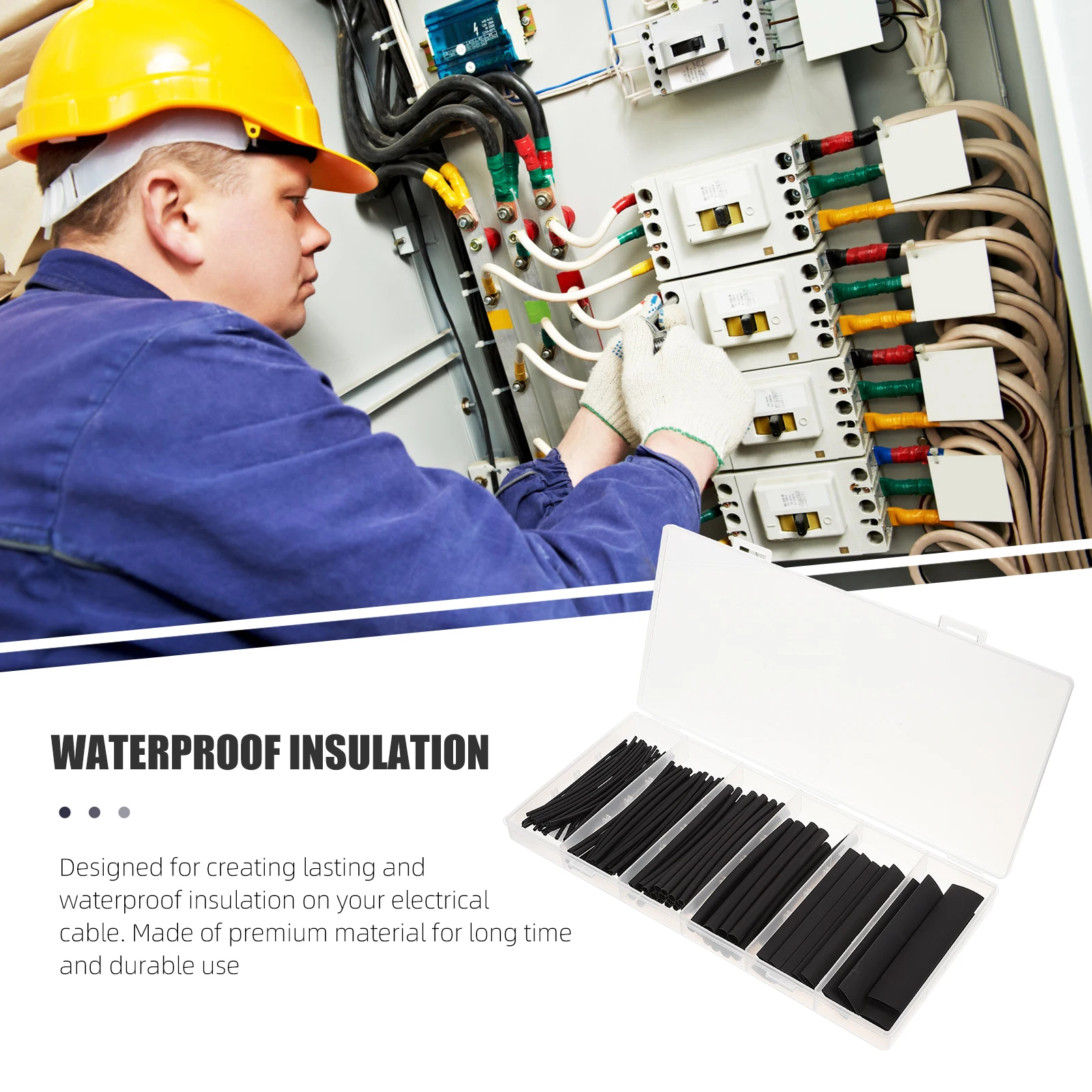 

1 set 1 Set Heat Shrink Tubing Insulation Sleeving Kit Silicone Rubber Waterproof Durable For Cable Wire Protection Automotive