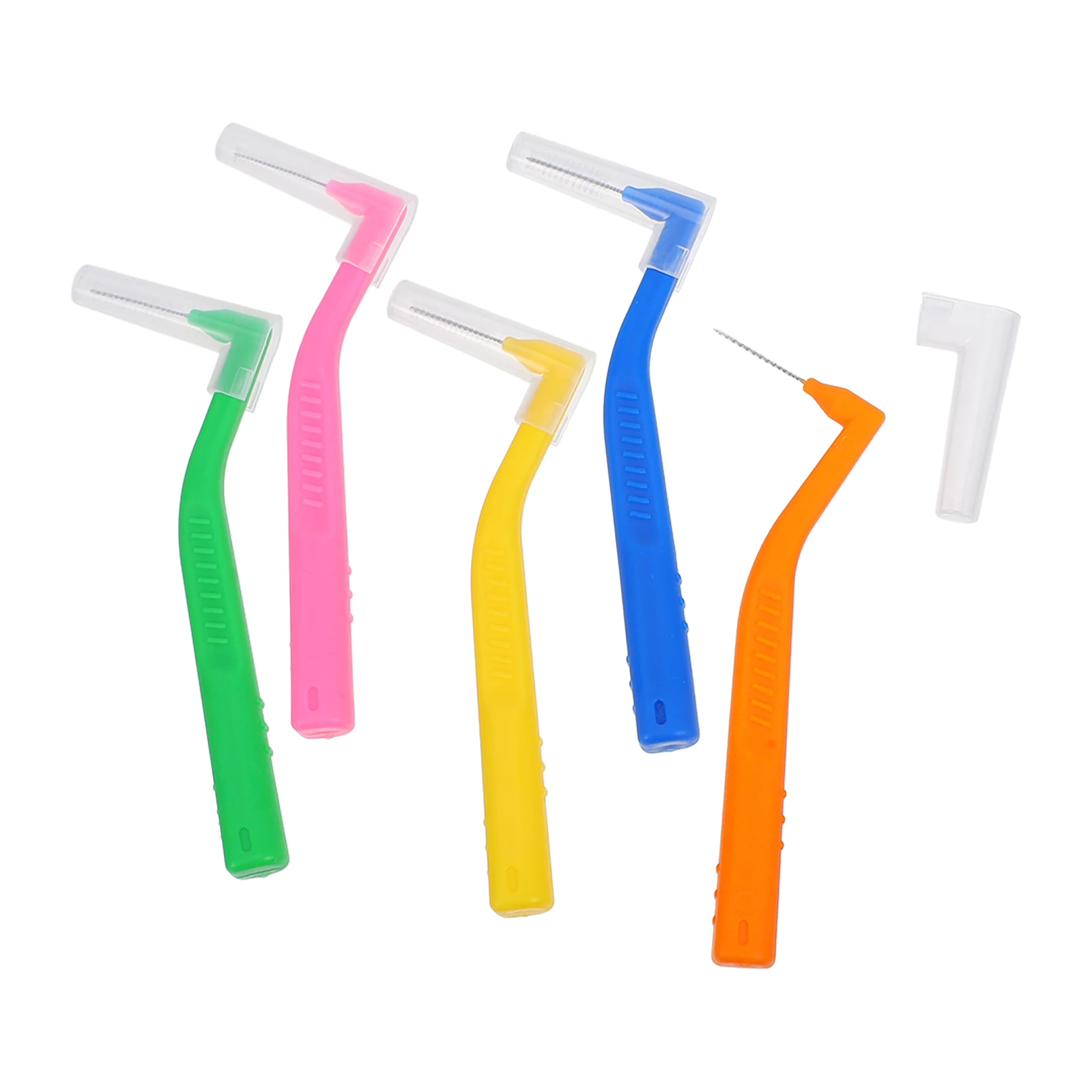 

5Pcs Interdental Brushes L-Shaped Angled Oral Picks Soft Bristles Braces Cleaning Tools Between Teeth Floss Interdental Brush