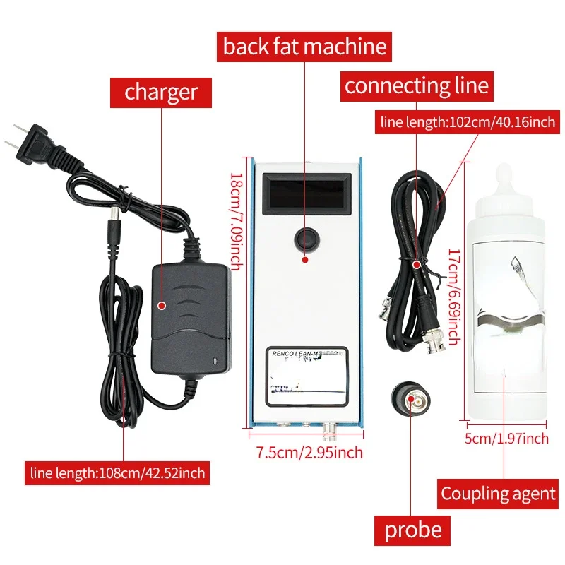 Pig Backfat Meters 1-3 layer Fat Sows Bovine Thickness Meter Ultrasound Back Fat Measure Tester For Poultry Animal