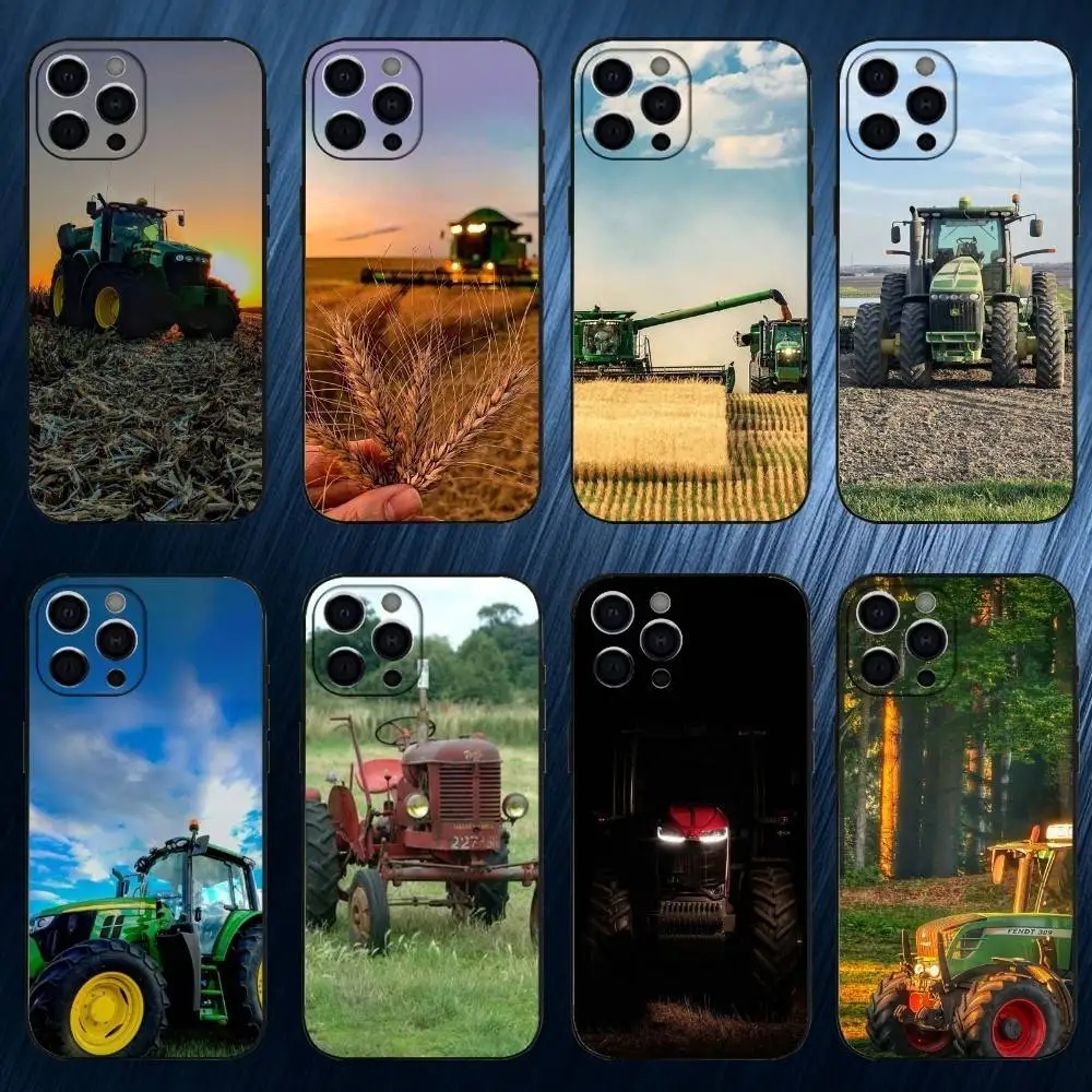 Funda de teléfono F-Farm V-Vehicle T-Tractor para iPhone 17,16,15,14,13,12,11 Plus,Pro Max, funda de silicona suave