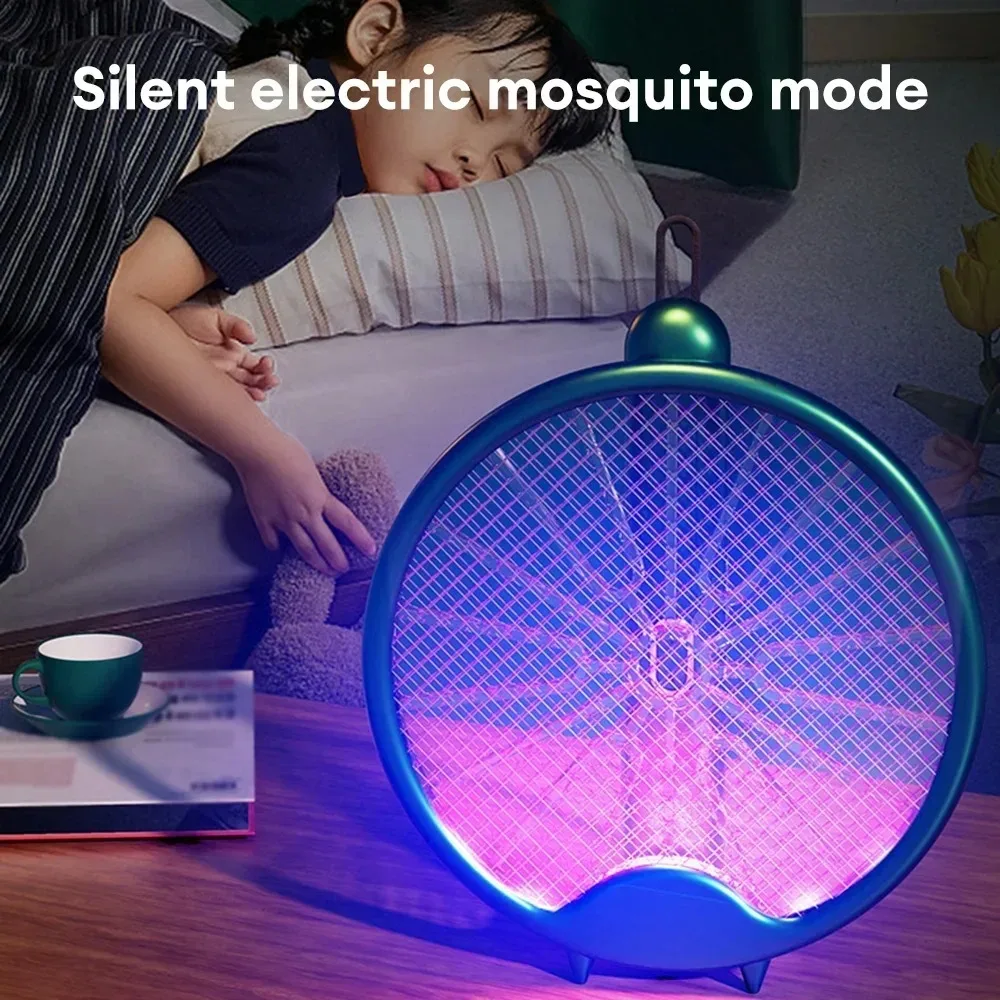 3000V Electric Mosquito Racket Mosquito Killer Lamp USB Rechargeable Foldable Mosquito Swatter Fly Swatter Repellent Lamp