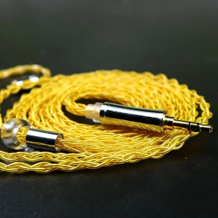 Mới 8 Sợi Vàng Đơn Tinh Thể Đồng Mạ Bạc A2DC MMCX IE80 0.78pin IM QDC Tai Nghe TFZ Độ Trung Thực Cao Tai Nghe Bản Nâng Cấp dây Cáp