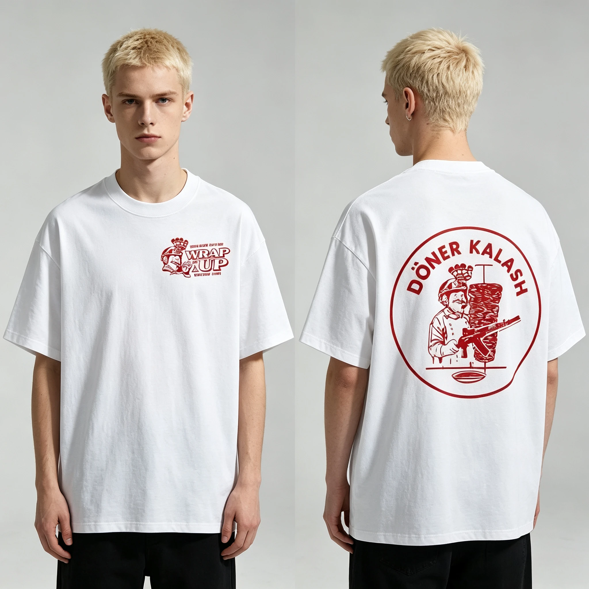2026 Doner Kebab Kalash Funny Graphic T-shirt Men's Cotton Casual Oversized Short Sleeve T-Shirts Gothic Harajuku Streetwear Y2k