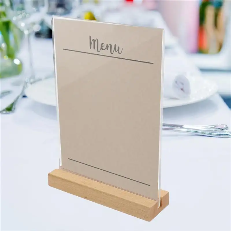 A5 A6 Acrylic Sign Holder Picture Frame Display Stand Clear Paper Holder Table Menu Stands For Wedding Office Restaurant - Image 3
