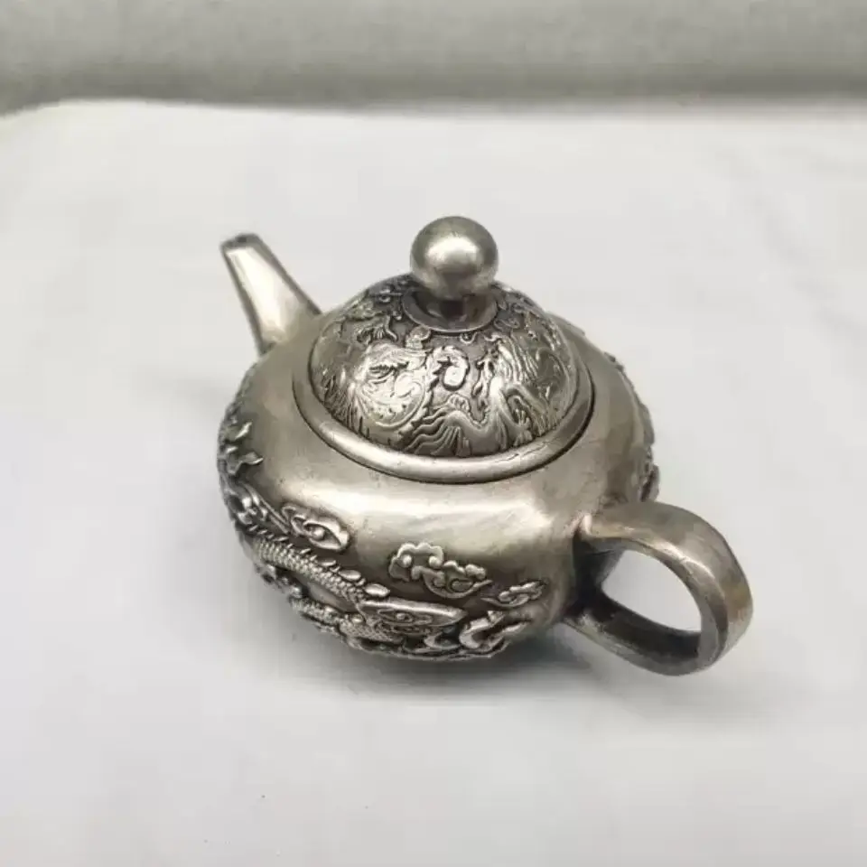 Retro Good luck dragon pattern Teapot Ornament Decoration Tea Pet Figurines Desk Decor Accessories