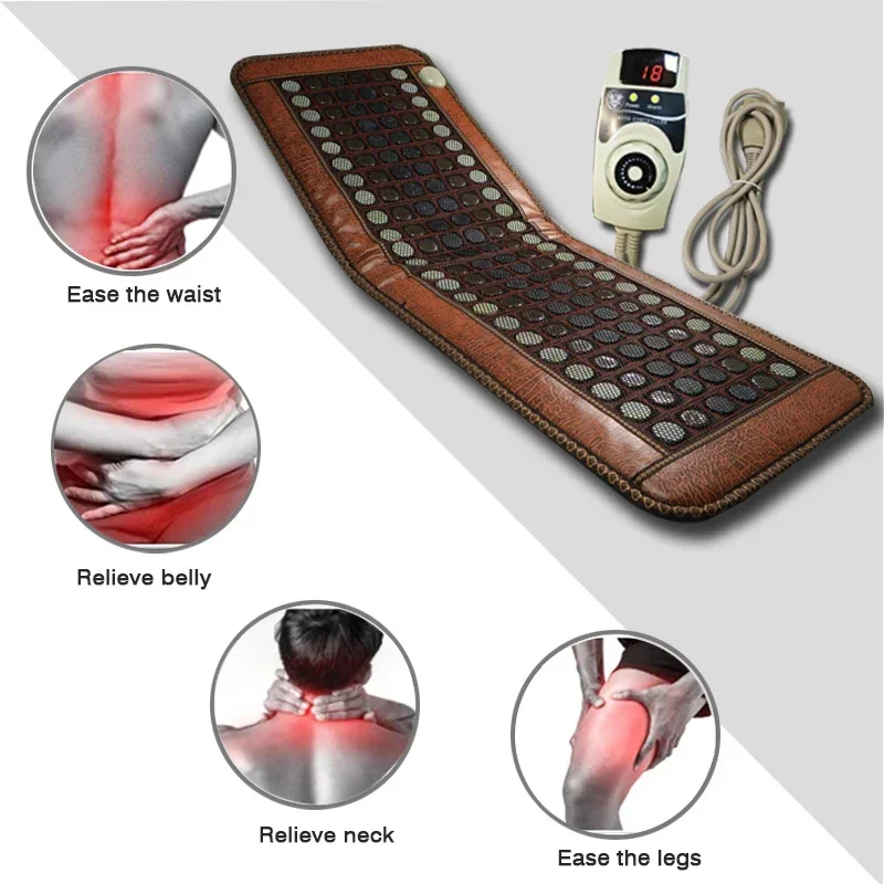 Natural Tourmaline Heating Massage Mat Jade Far-Infrared Yoga Balance Mattress Relieves Back Pain Stress And Insomnia Hot Stone