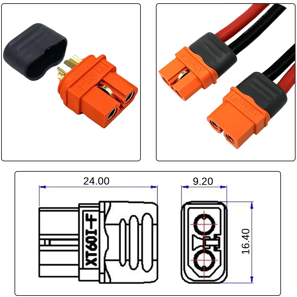 XT60i Connector XT60I-F Plug Female for RC Battery Amass Connector Device Replace