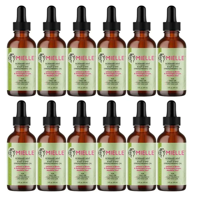 

12PCS Hair Growth Essential Oil Rosemary Mint Hair Strengthening Oil Nourishing Treatment For Split Ends And Dry Mielle Organics