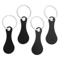 4pcs Stainless Steel Shopping Trolley Token Keychains Portable Trolley Removers Decorative Unlocker Alternative Bags Lab Carts