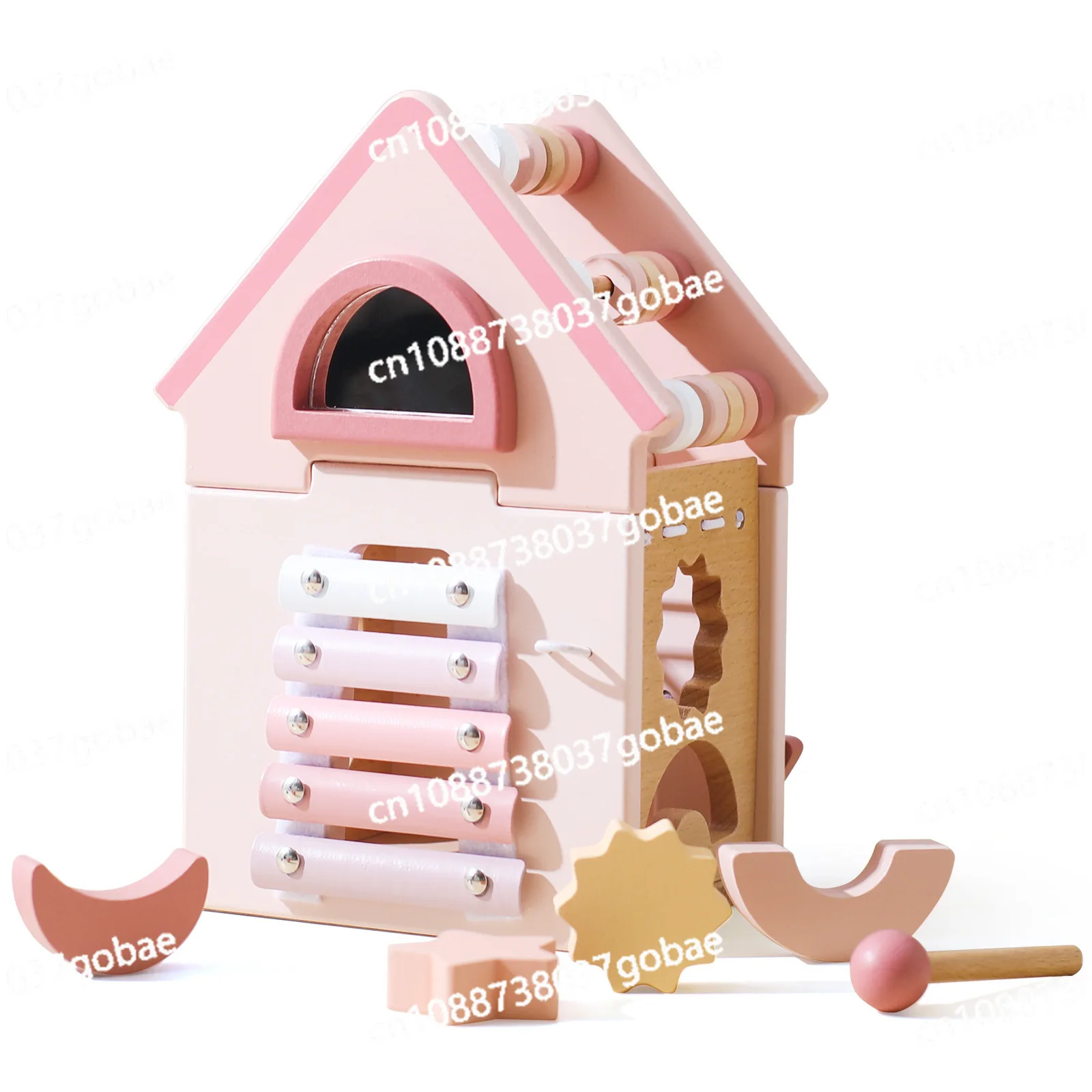 Wooden House Five-in-one Toy Children's Education