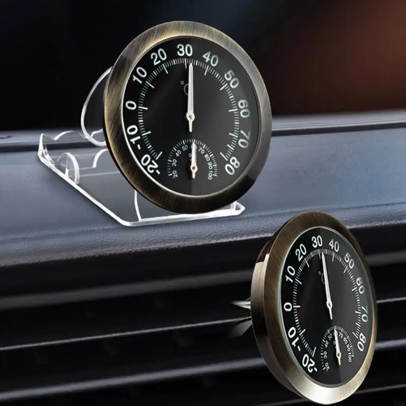 Portable Mini Noctilucent Car Thermometer Hygrometer Precise Temperature & Humidity Readings High Accuracy Thermometer Y4QC