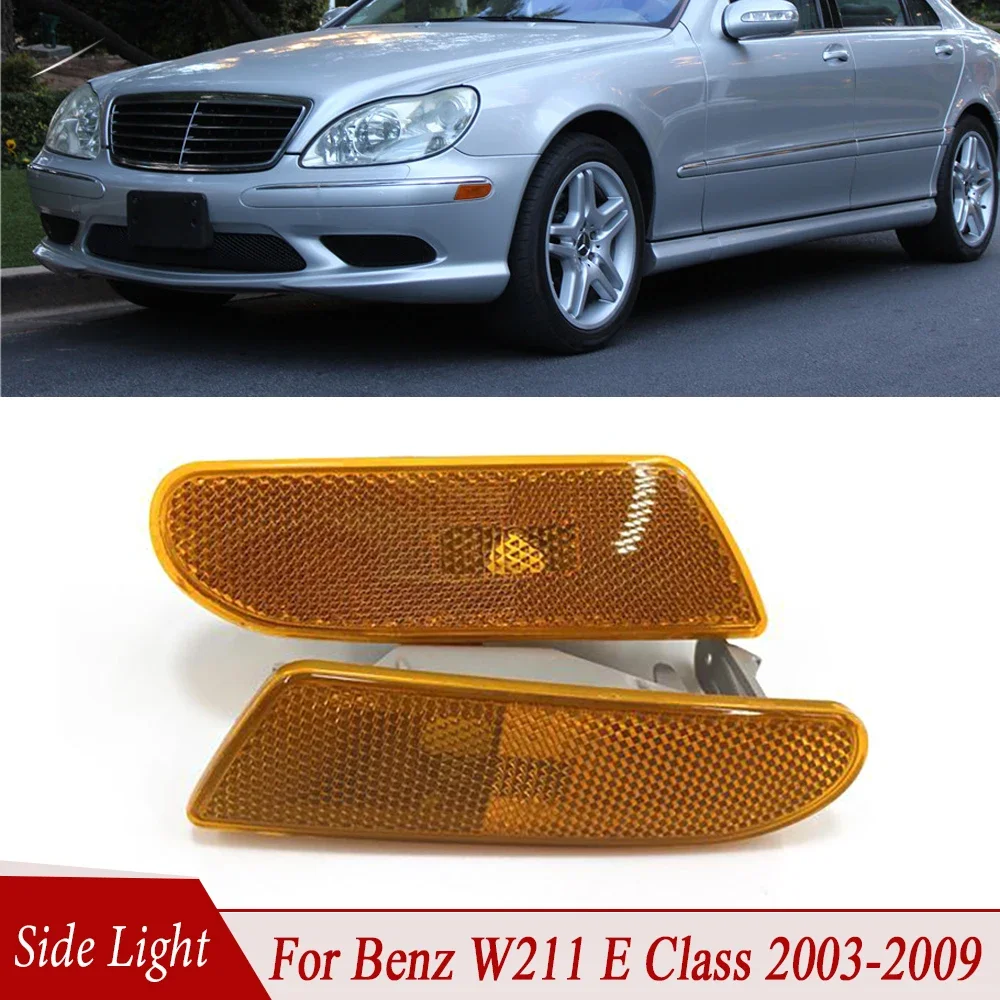 Pair Left&Right Fender Lights Assembly For Benz W211 E Class 2003-2009 Turn Signal Side Marker Light 2208200121 2208200221