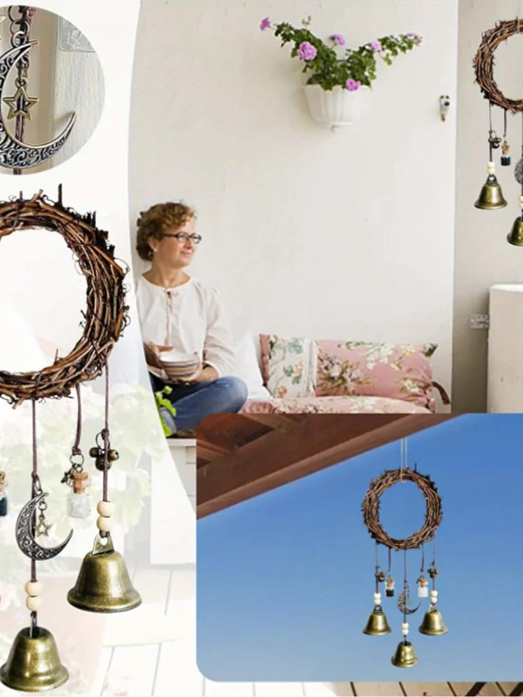 

Декоративные ветряные колокольчики n Sle Wier Ring для дверных ручек, подвесные украшения для дома, двора, окон, простые современные колокольчики, подарок для детей