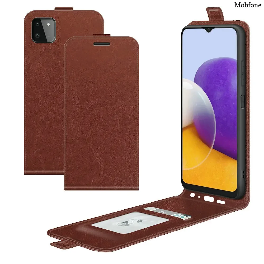 For Samsung Galaxy A22 5G A32 A42 A52 A52S A33 A53 A73 Retro Leather Case Flip Vertical Book Card Holder Cover A22 A34 A54 Bags