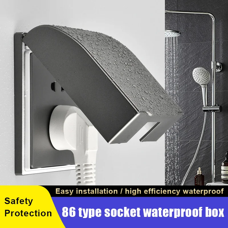

Socket Splash-proof Box PC Material Single Outlet Waterproof Cover Outdoor indoor Receptacle Protector for Electrical Outlets