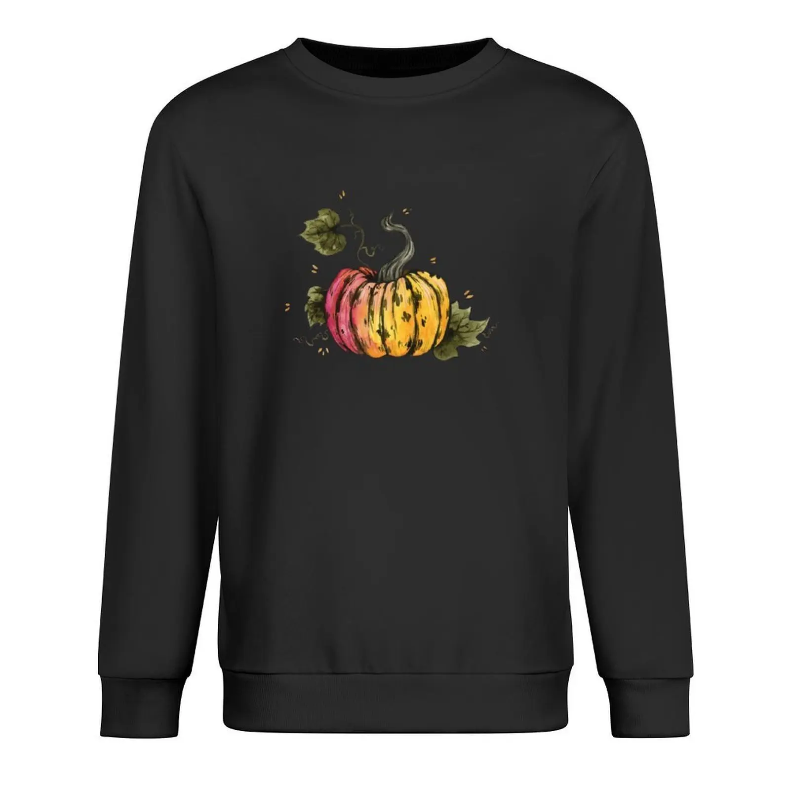 

Multicolored pumpkin in watercolor on cream Pullover fashion men men's coat autumn hooded sweatshirts